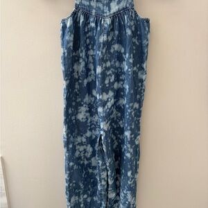 GAP girls 5 Kids One Piece blue splotched soft romper